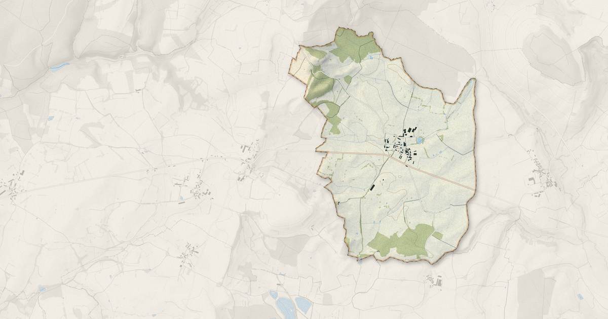 Portrait cartographique de Veilly : relief, eau, forêts, bâti et voies, calculés à partir des données de l'IGN