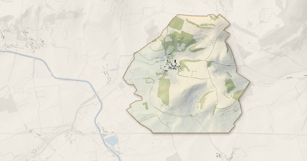 Portrait cartographique de Velogny : relief, eau, forêts, bâti et voies, calculés à partir des données de l'IGN