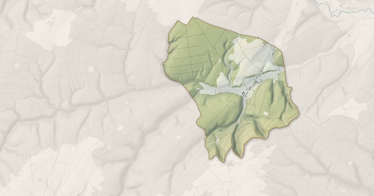 Portrait cartographique de Vernot : relief, eau, forêts, bâti et voies, calculés à partir des données de l'IGN
