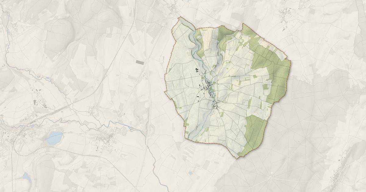 Portrait cartographique de Véronnes : relief, eau, forêts, bâti et voies, calculés à partir des données de l'IGN