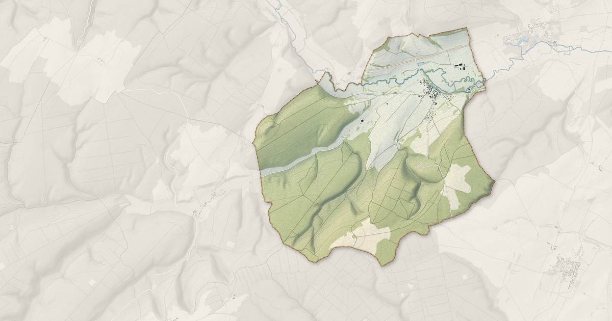 Portrait cartographique de Villecomte : relief, eau, forêts, bâti et voies, calculés à partir des données de l'IGN
