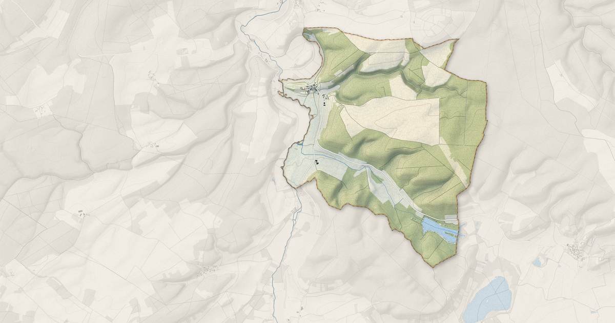 Portrait cartographique de Villedieu : relief, eau, forêts, bâti et voies, calculés à partir des données de l'IGN