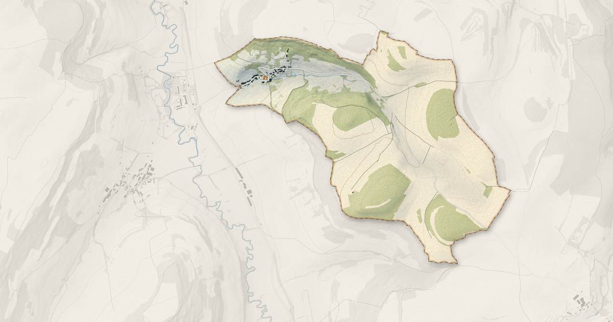 Portrait cartographique de Villeferry : relief, eau, forêts, bâti et voies, calculés à partir des données de l'IGN