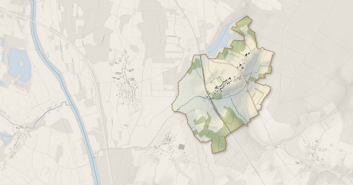 Portrait cartographique de Villers-Rotin : relief, eau, forêts, bâti et voies, calculés à partir des données de l'IGN