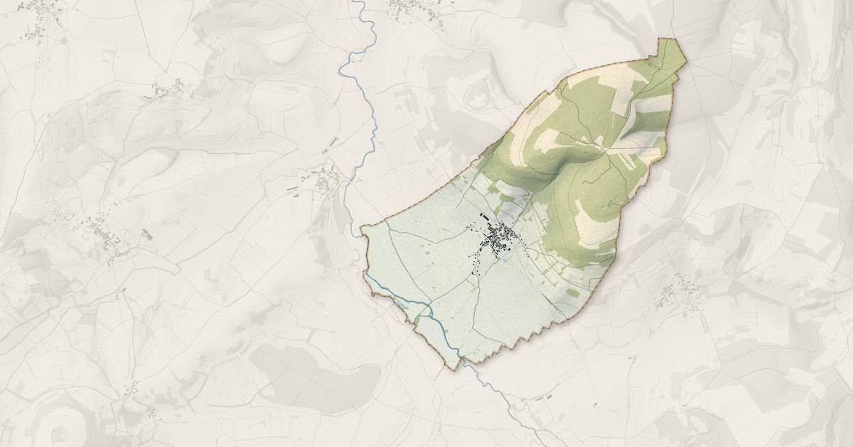 Portrait cartographique de Viserny : relief, eau, forêts, bâti et voies, calculés à partir des données de l'IGN