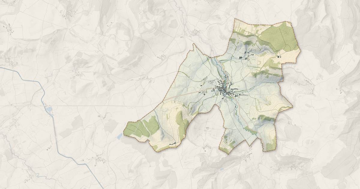 Portrait cartographique de Vitteaux : relief, eau, forêts, bâti et voies, calculés à partir des données de l'IGN