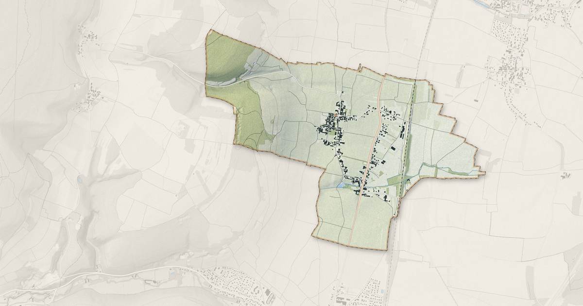 Portrait cartographique de Vosne-Romanée : relief, eau, forêts, bâti et voies, calculés à partir des données de l'IGN
