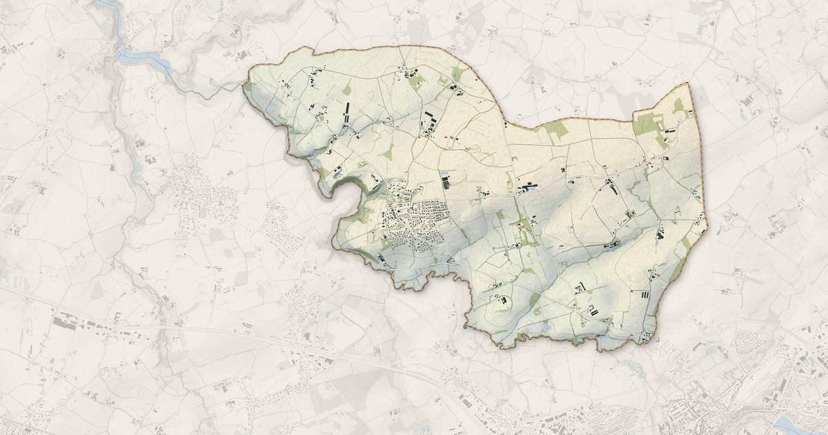 Portrait cartographique de Andel : relief, eau, forêts, bâti et voies, calculés à partir des données de l'IGN