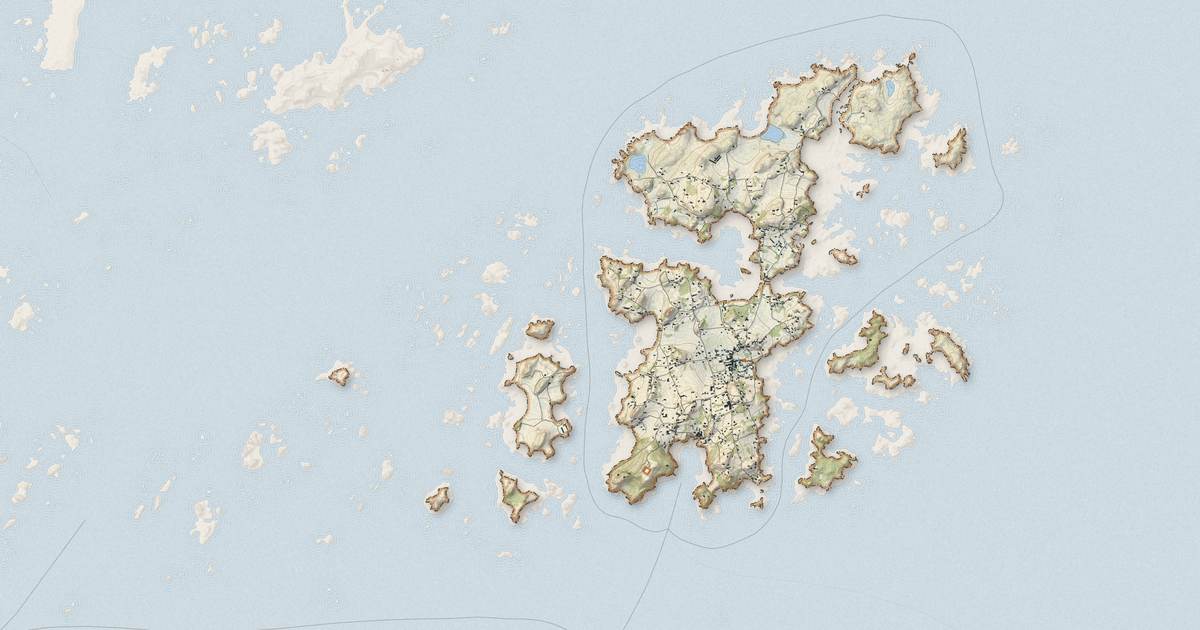 Portrait cartographique de Île-de-Bréhat : relief, eau, forêts, bâti et voies, calculés à partir des données de l'IGN