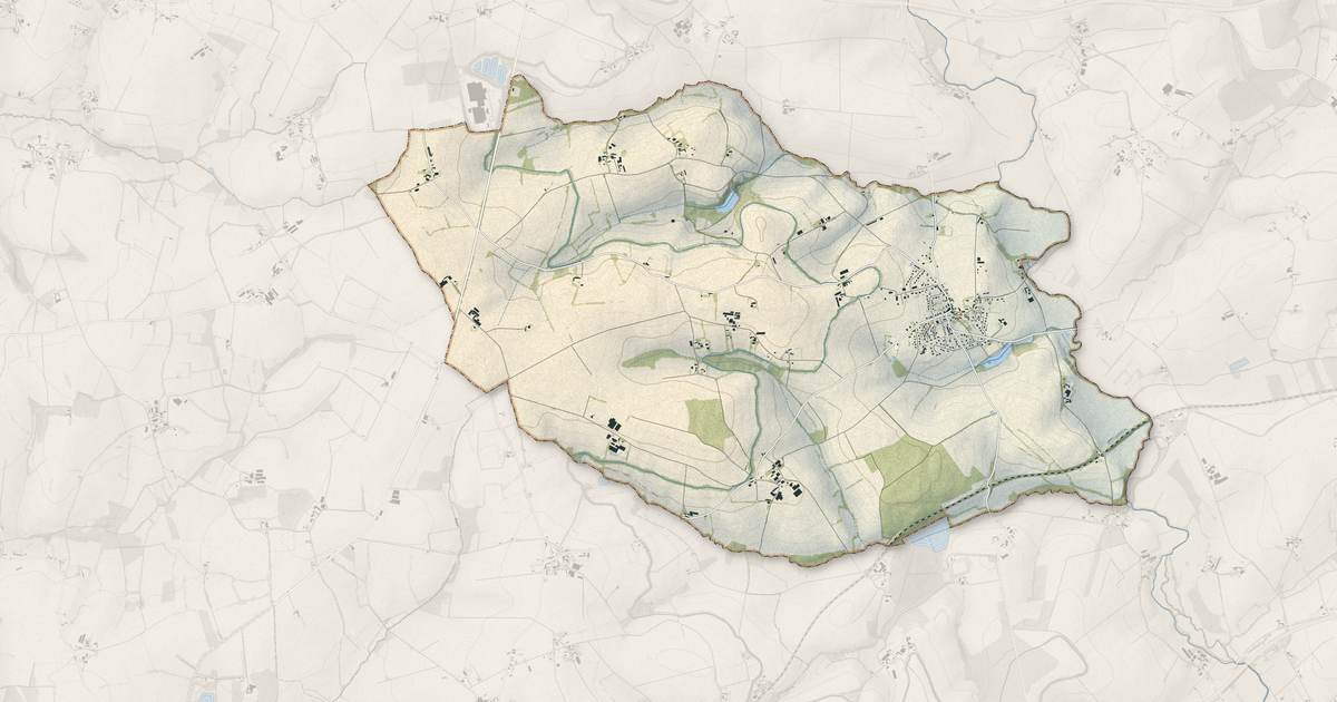 Portrait cartographique de Hémonstoir : relief, eau, forêts, bâti et voies, calculés à partir des données de l'IGN