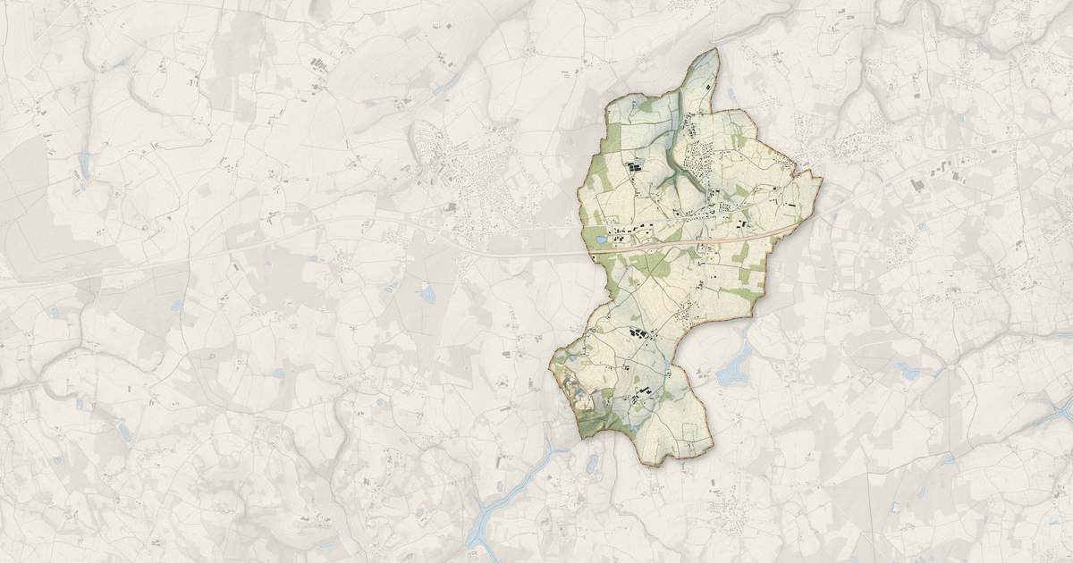 Portrait cartographique de La Landec : relief, eau, forêts, bâti et voies, calculés à partir des données de l'IGN
