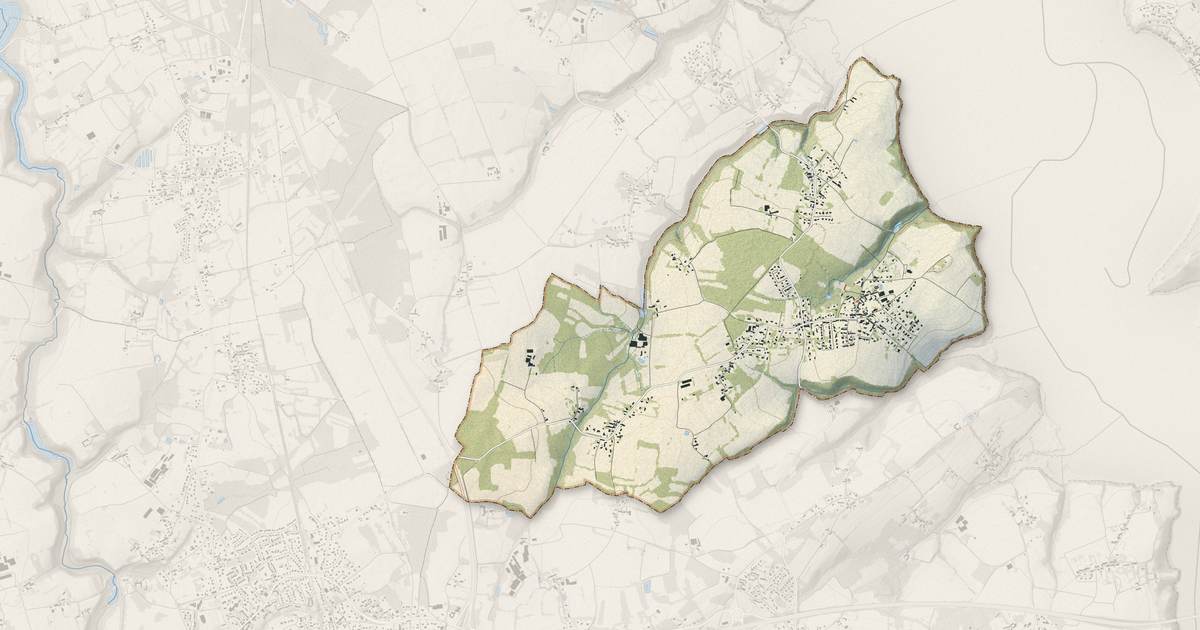 Portrait cartographique de Langrolay-sur-Rance : relief, eau, forêts, bâti et voies, calculés à partir des données de l'IGN