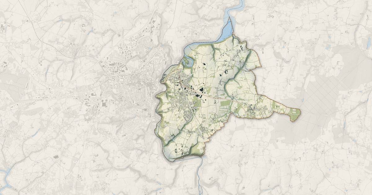 Portrait cartographique de Lanvallay : relief, eau, forêts, bâti et voies, calculés à partir des données de l'IGN