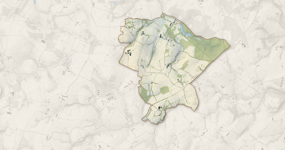 Portrait cartographique de Le Leslay : relief, eau, forêts, bâti et voies, calculés à partir des données de l'IGN