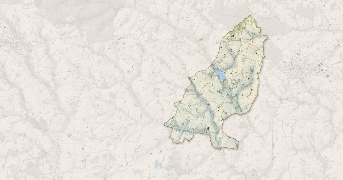 Portrait cartographique de Loscouët-sur-Meu : relief, eau, forêts, bâti et voies, calculés à partir des données de l'IGN
