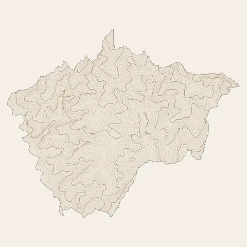 Loudéac : courbes de niveau