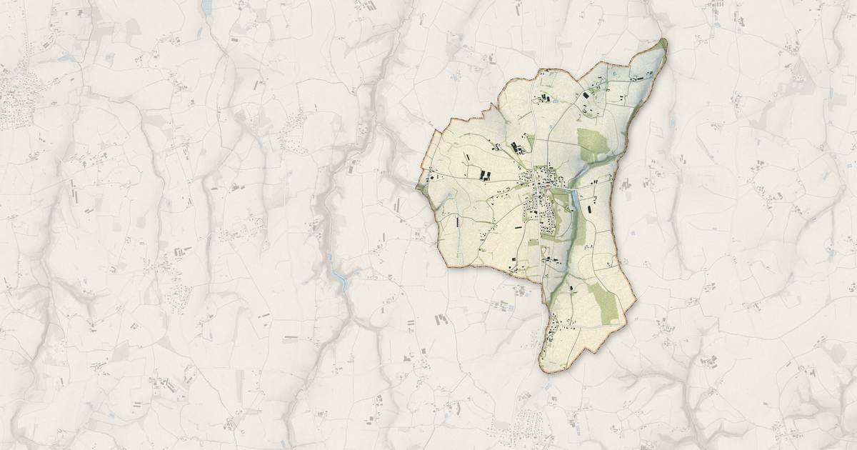 Portrait cartographique de La Malhoure : relief, eau, forêts, bâti et voies, calculés à partir des données de l'IGN
