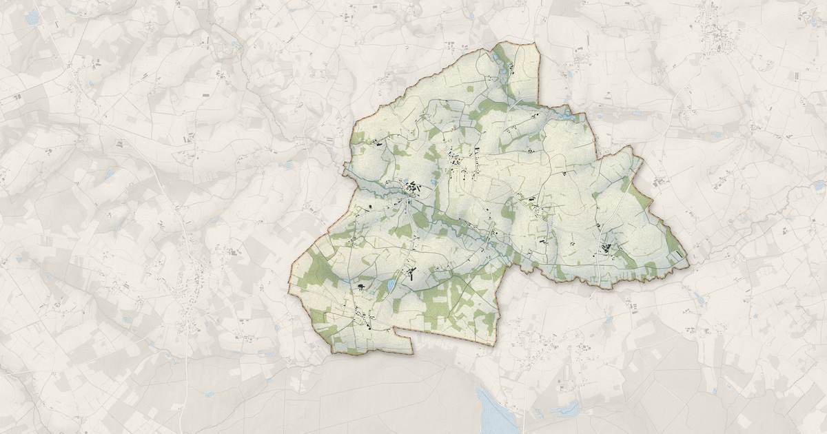 Portrait cartographique de Mérillac : relief, eau, forêts, bâti et voies, calculés à partir des données de l'IGN
