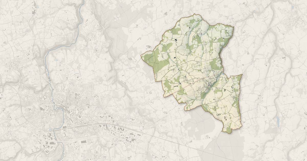 Portrait cartographique de Le Merzer : relief, eau, forêts, bâti et voies, calculés à partir des données de l'IGN