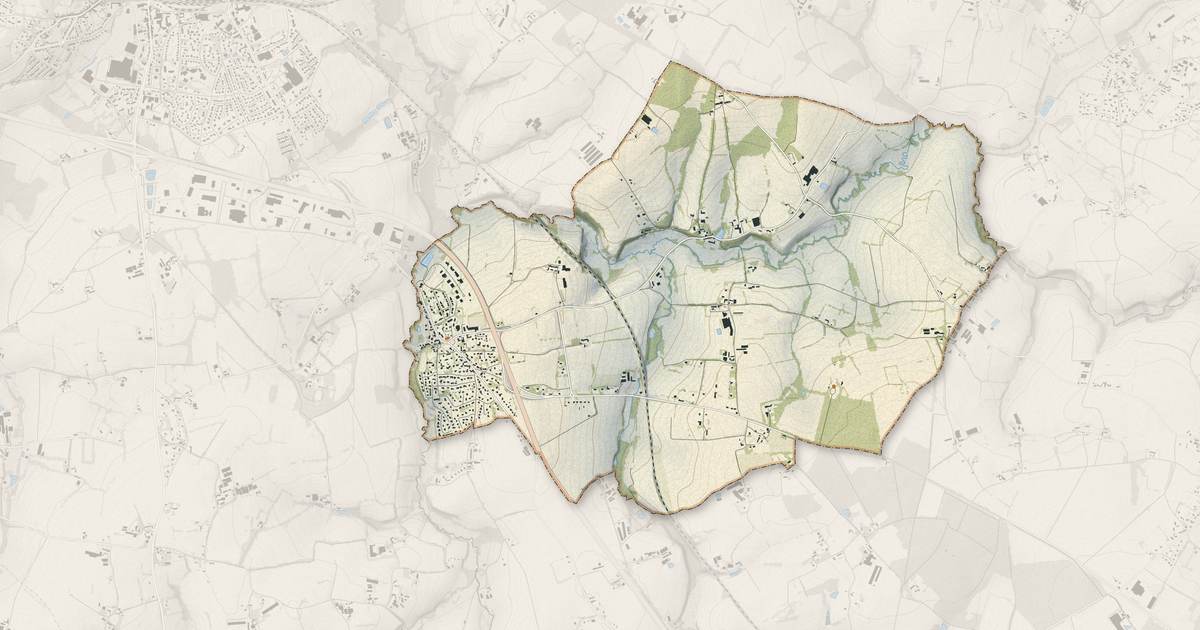 Portrait cartographique de Noyal : relief, eau, forêts, bâti et voies, calculés à partir des données de l'IGN