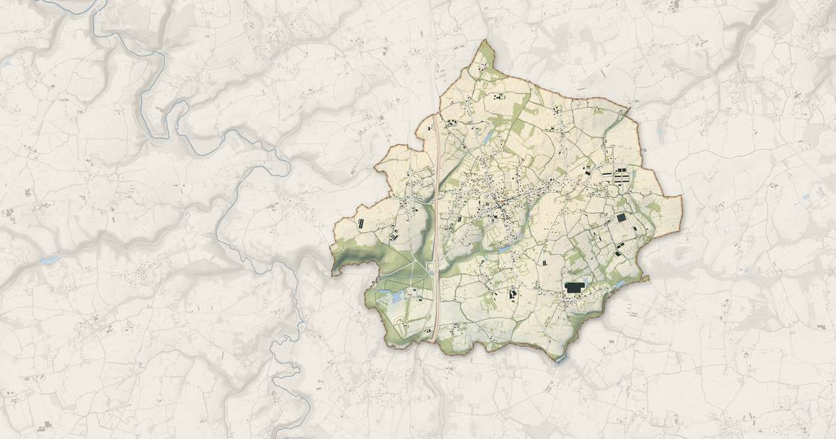 Portrait cartographique de Pléhédel : relief, eau, forêts, bâti et voies, calculés à partir des données de l'IGN