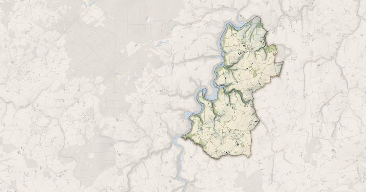 Portrait cartographique de Plorec-sur-Arguenon : relief, eau, forêts, bâti et voies, calculés à partir des données de l'IGN