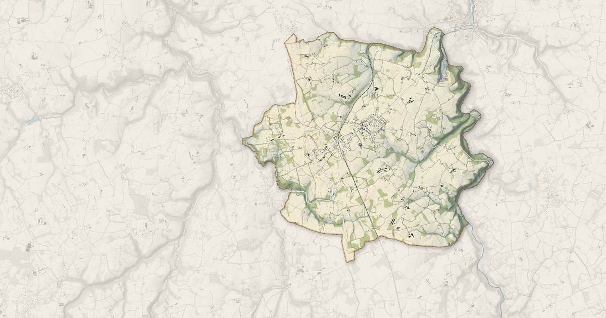 Portrait cartographique de Plouëc-du-Trieux : relief, eau, forêts, bâti et voies, calculés à partir des données de l'IGN