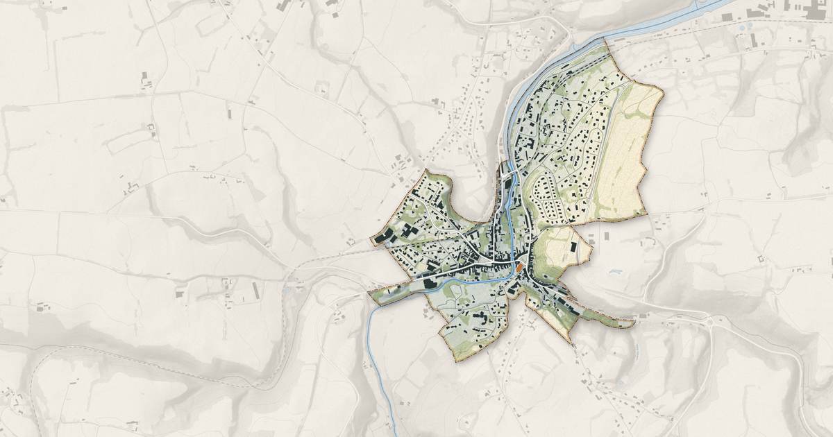 Portrait cartographique de Pontrieux : relief, eau, forêts, bâti et voies, calculés à partir des données de l'IGN