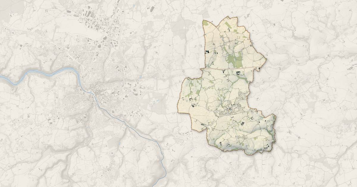 Portrait cartographique de Rospez : relief, eau, forêts, bâti et voies, calculés à partir des données de l'IGN
