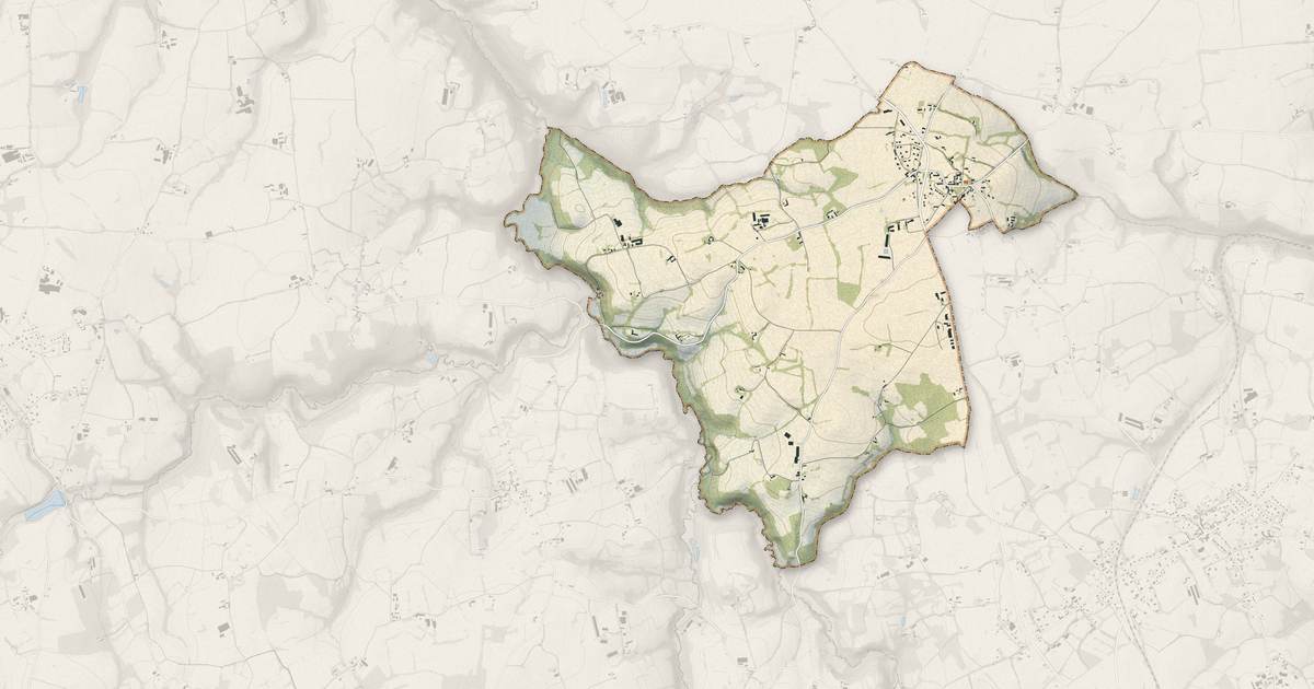 Portrait cartographique de Runan : relief, eau, forêts, bâti et voies, calculés à partir des données de l'IGN