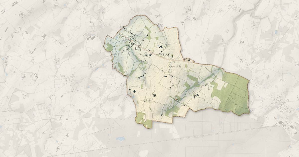 Portrait cartographique de Saint-Denoual : relief, eau, forêts, bâti et voies, calculés à partir des données de l'IGN