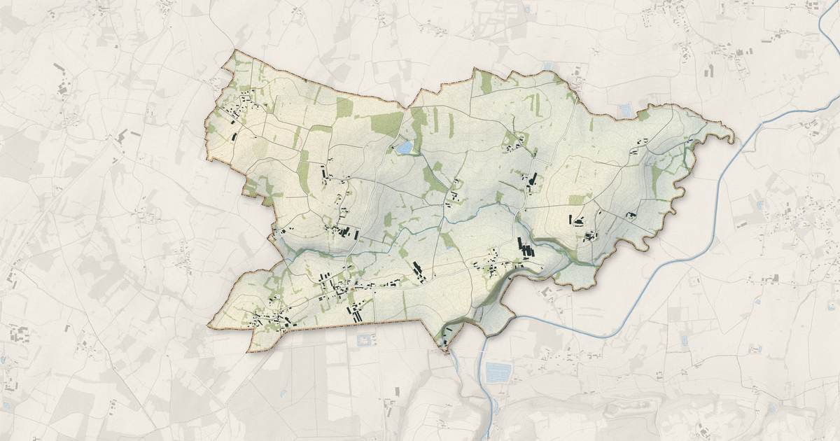 Portrait cartographique de Saint-Maden : relief, eau, forêts, bâti et voies, calculés à partir des données de l'IGN