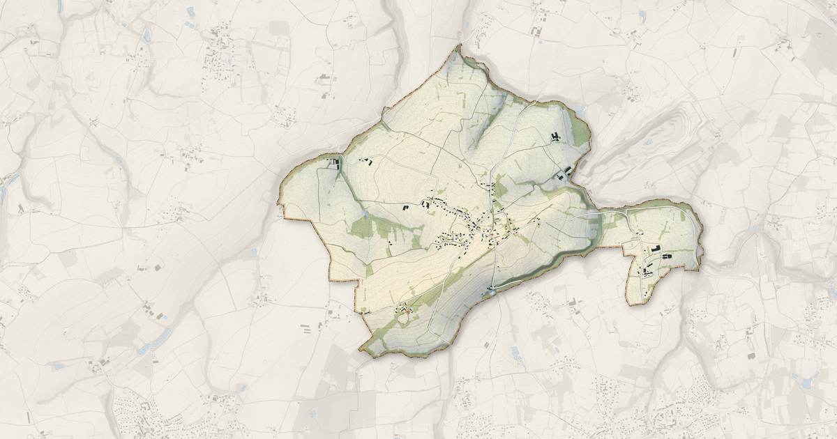 Portrait cartographique de Saint-Maudez : relief, eau, forêts, bâti et voies, calculés à partir des données de l'IGN