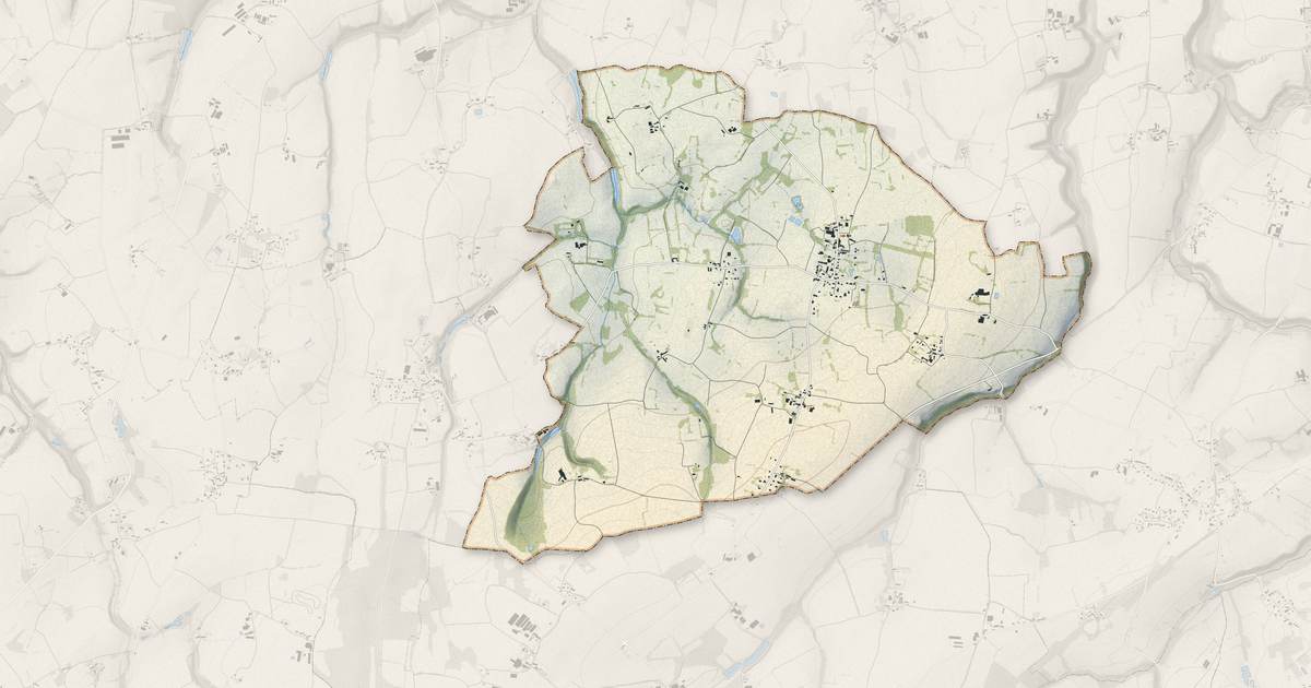 Portrait cartographique de Saint-Michel-de-Plélan : relief, eau, forêts, bâti et voies, calculés à partir des données de l'IGN