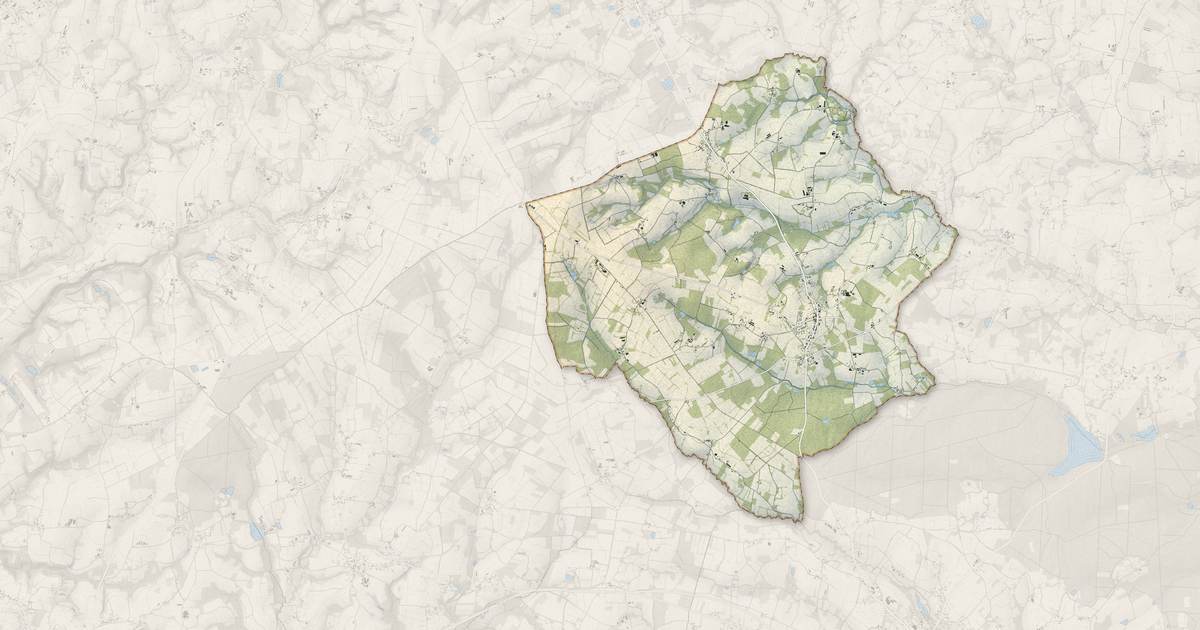 Portrait cartographique de Saint-Vran : relief, eau, forêts, bâti et voies, calculés à partir des données de l'IGN
