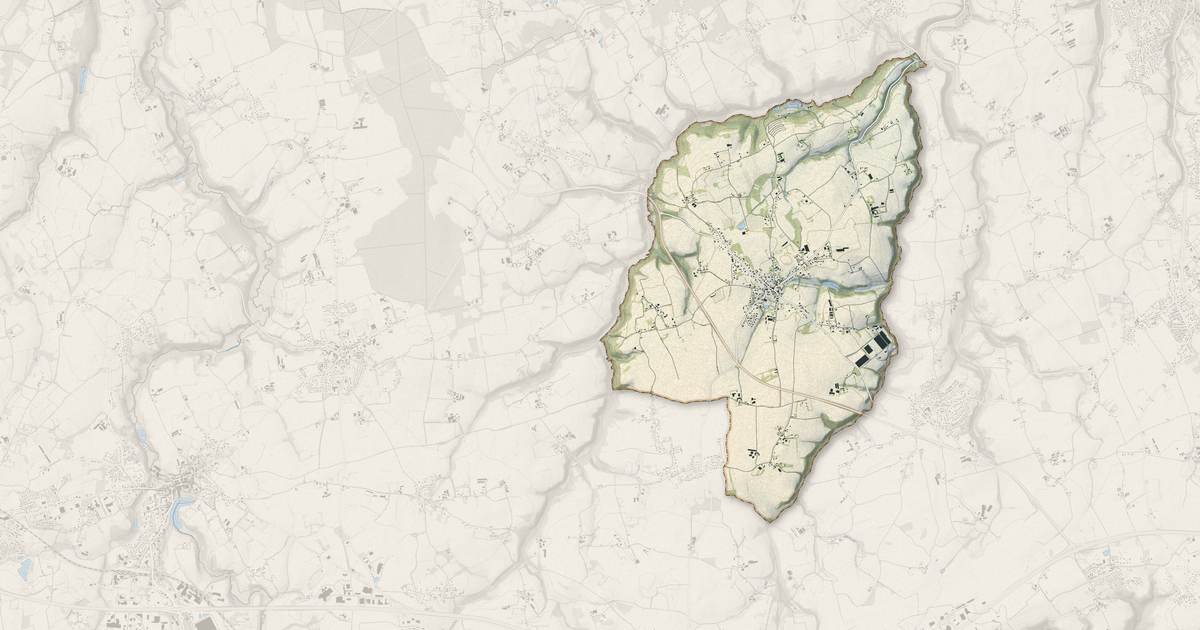 Portrait cartographique de Trégomeur : relief, eau, forêts, bâti et voies, calculés à partir des données de l'IGN