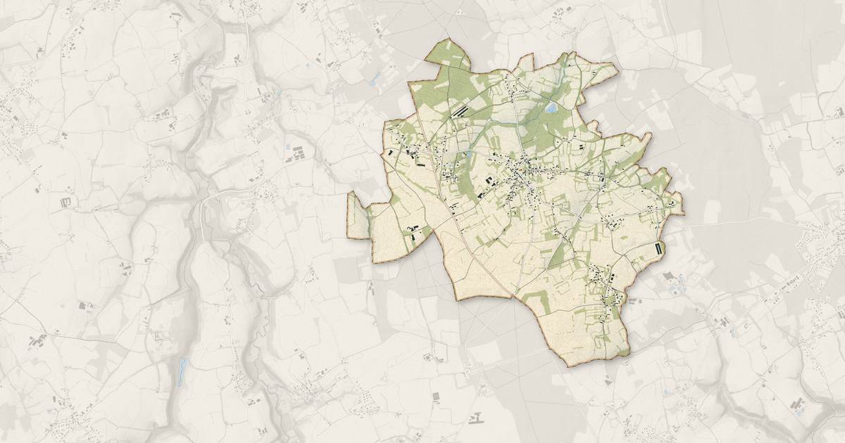 Portrait cartographique de Tréguidel : relief, eau, forêts, bâti et voies, calculés à partir des données de l'IGN