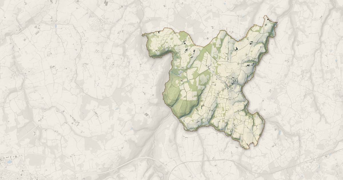Portrait cartographique de Trémel : relief, eau, forêts, bâti et voies, calculés à partir des données de l'IGN