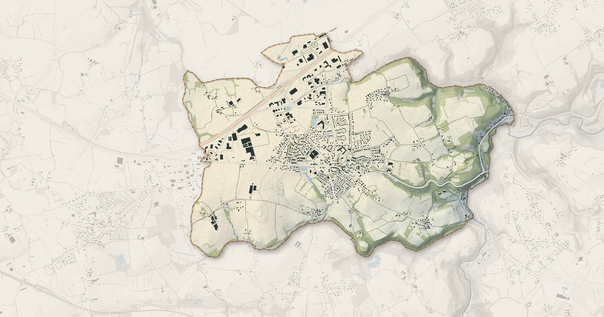 Portrait cartographique de Trémuson : relief, eau, forêts, bâti et voies, calculés à partir des données de l'IGN