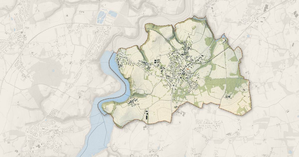 Portrait cartographique de La Vicomté-sur-Rance : relief, eau, forêts, bâti et voies, calculés à partir des données de l'IGN