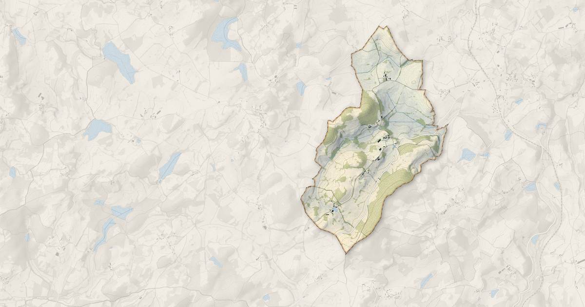 Portrait cartographique de Brousse : relief, eau, forêts, bâti et voies, calculés à partir des données de l'IGN