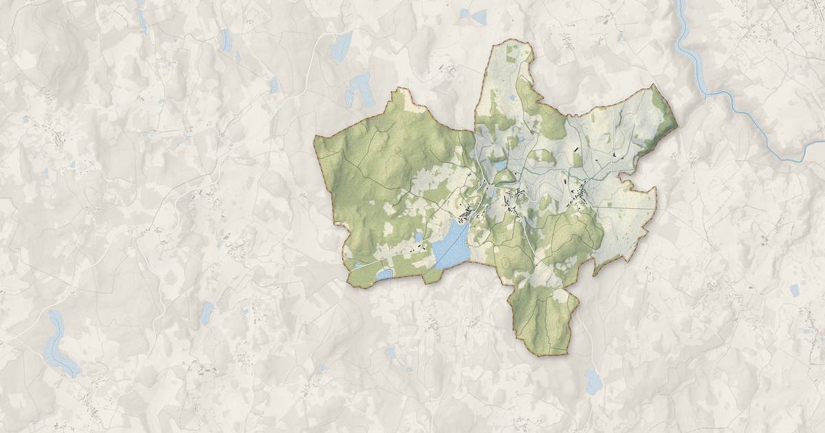 Portrait cartographique de Chamberaud : relief, eau, forêts, bâti et voies, calculés à partir des données de l'IGN