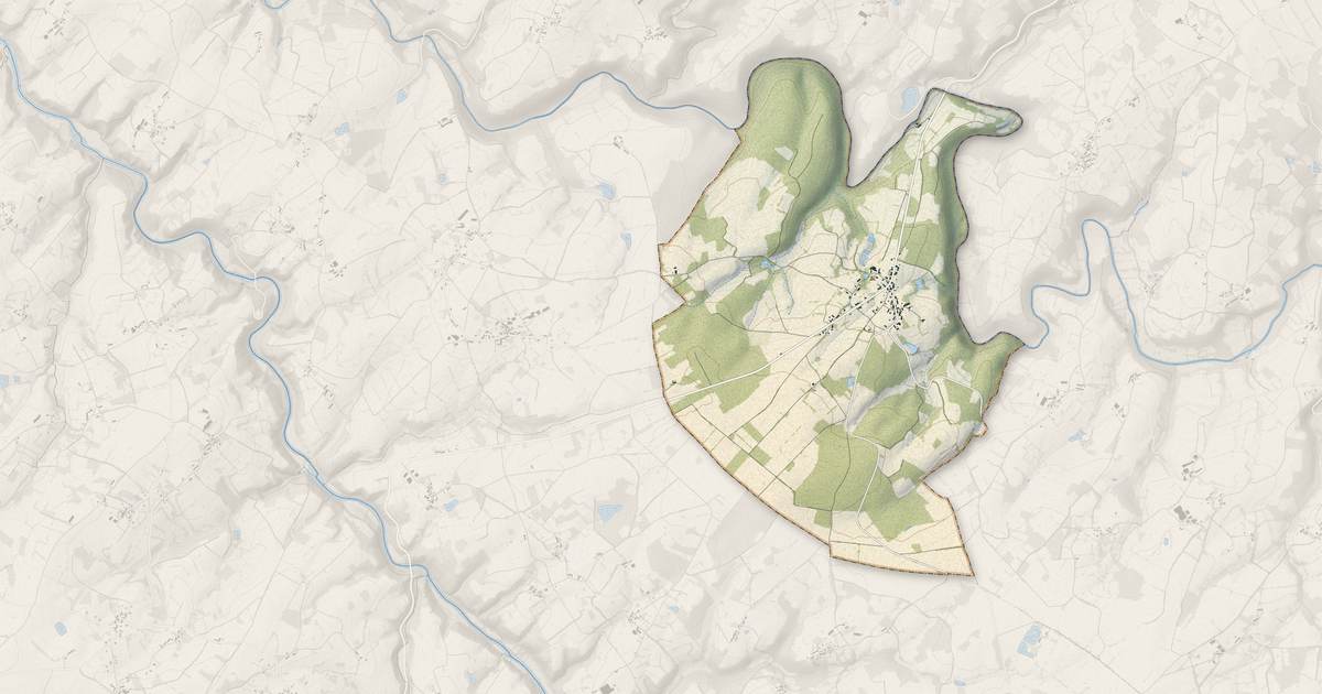 Portrait cartographique de Chambon-Sainte-Croix : relief, eau, forêts, bâti et voies, calculés à partir des données de l'IGN