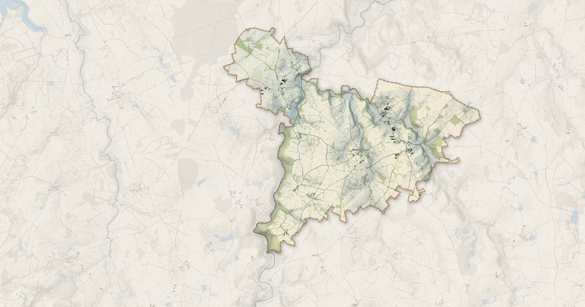 Portrait cartographique de Le Chauchet : relief, eau, forêts, bâti et voies, calculés à partir des données de l'IGN