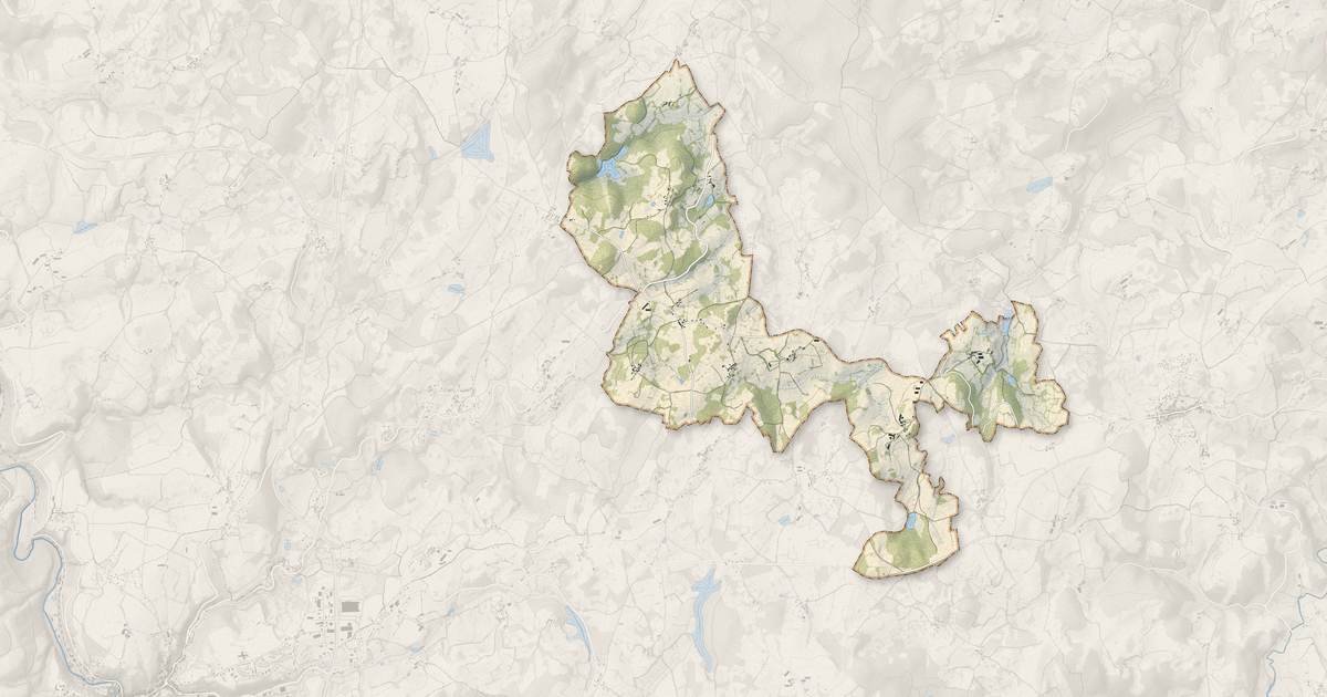 Portrait cartographique de La Chaussade : relief, eau, forêts, bâti et voies, calculés à partir des données de l'IGN