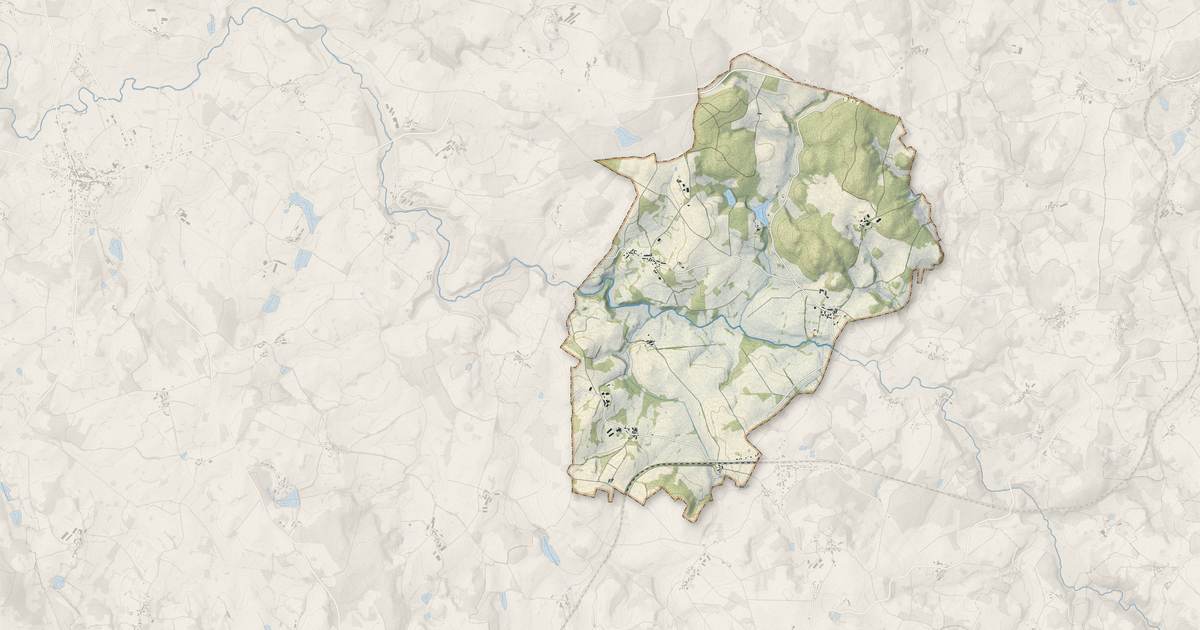 Portrait cartographique de Gartempe : relief, eau, forêts, bâti et voies, calculés à partir des données de l'IGN
