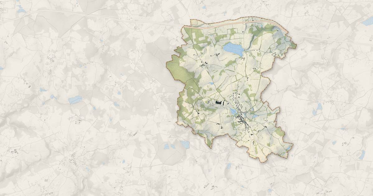Portrait cartographique de Jarnages : relief, eau, forêts, bâti et voies, calculés à partir des données de l'IGN