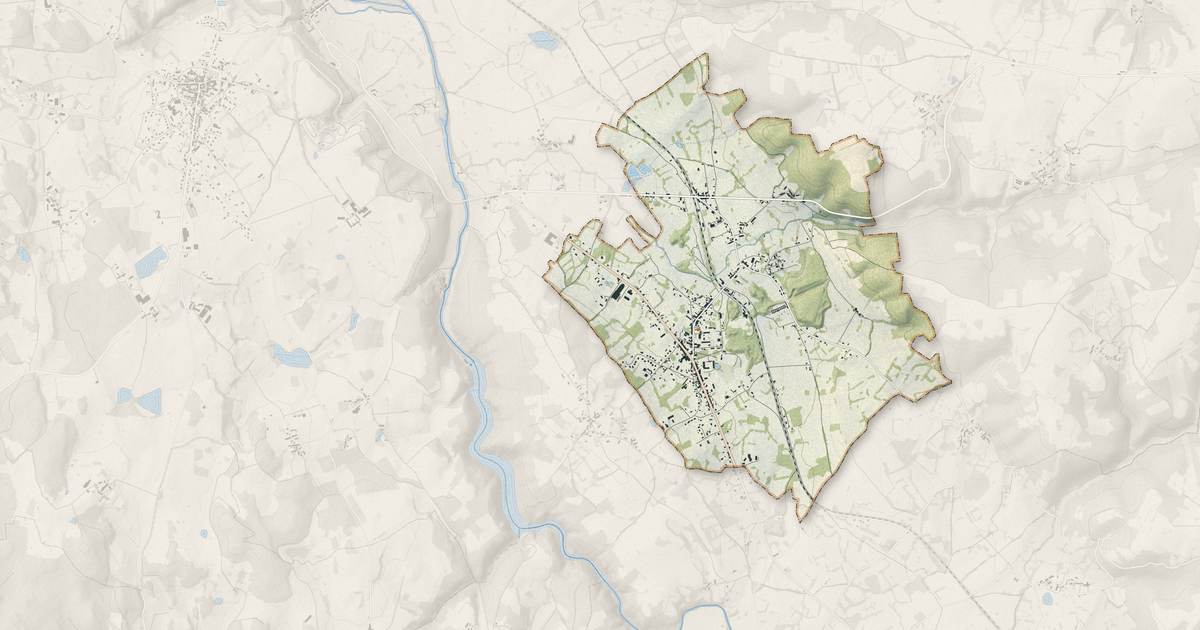 Portrait cartographique de Lavaveix-les-Mines : relief, eau, forêts, bâti et voies, calculés à partir des données de l'IGN