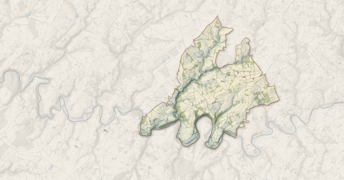 Portrait cartographique de Linard-Malval : relief, eau, forêts, bâti et voies, calculés à partir des données de l'IGN