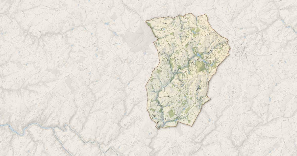 Portrait cartographique de Méasnes : relief, eau, forêts, bâti et voies, calculés à partir des données de l'IGN